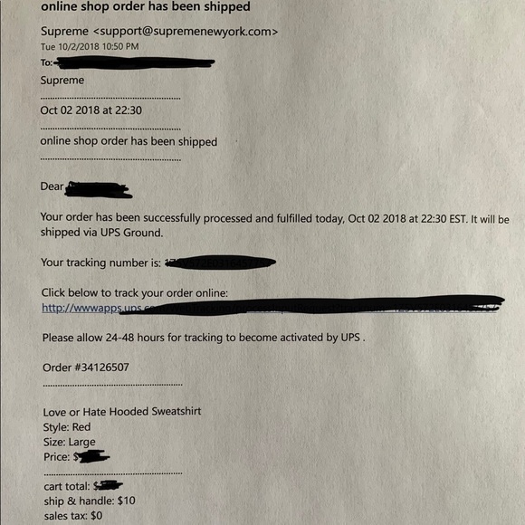 Supreme **DEAD STOCK** Hooded Sweatshirt - Picture 7 of 7